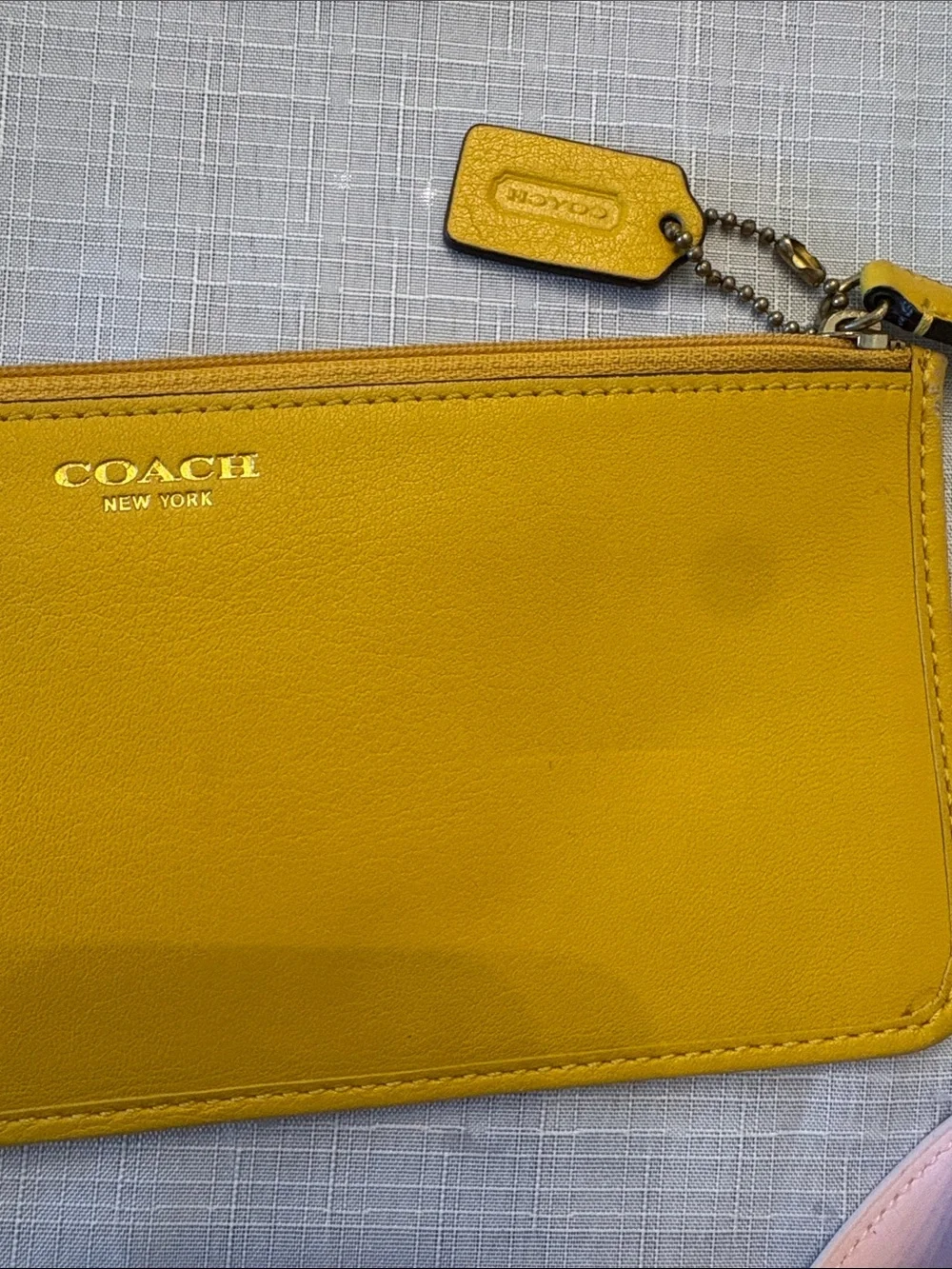 Coach Yellow Leather Pencil Pouch
